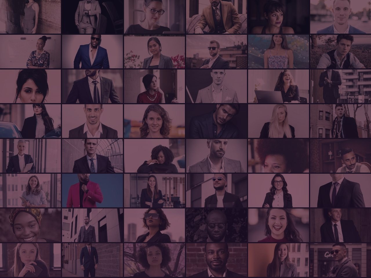 A grid of portraits of single men and women of many backgrounds and ages — meet local singles free on DateBound